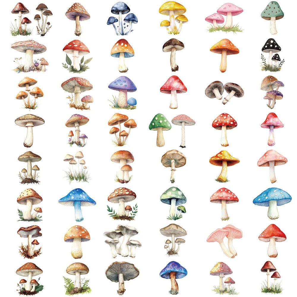 Kawaii Mushroom Stickers | 50/250pcs