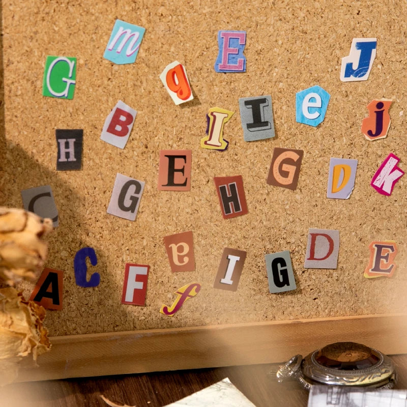 Vintage English Alphabet Number Symbol Stickers | 2pcs/set