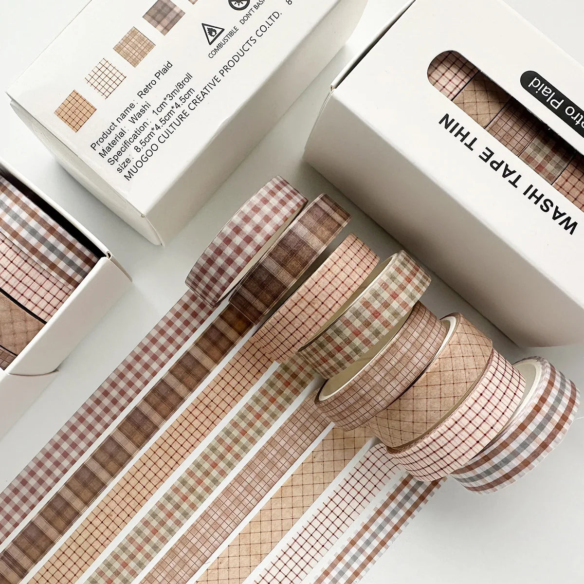 Retro Washi Tapes | Set of 8 Rolls