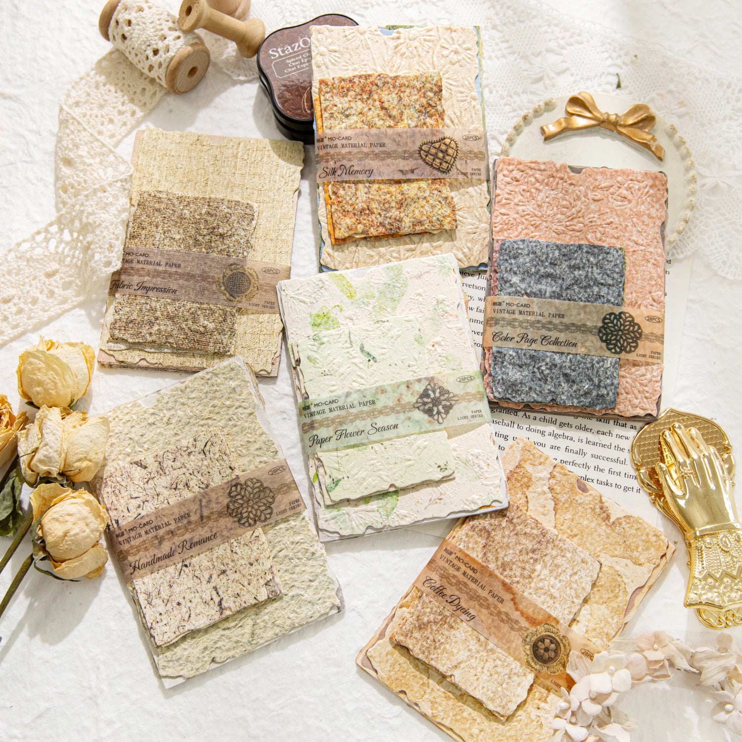 Vintage Reliefs Texture Paper | 28pcs/pack