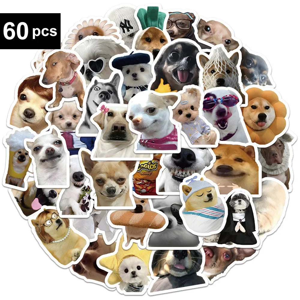 Funny Cartoon Dogs Stickers | 30/60/180pcs