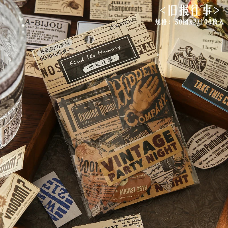 Vintage Decorative Stickers pack | 100 pcs