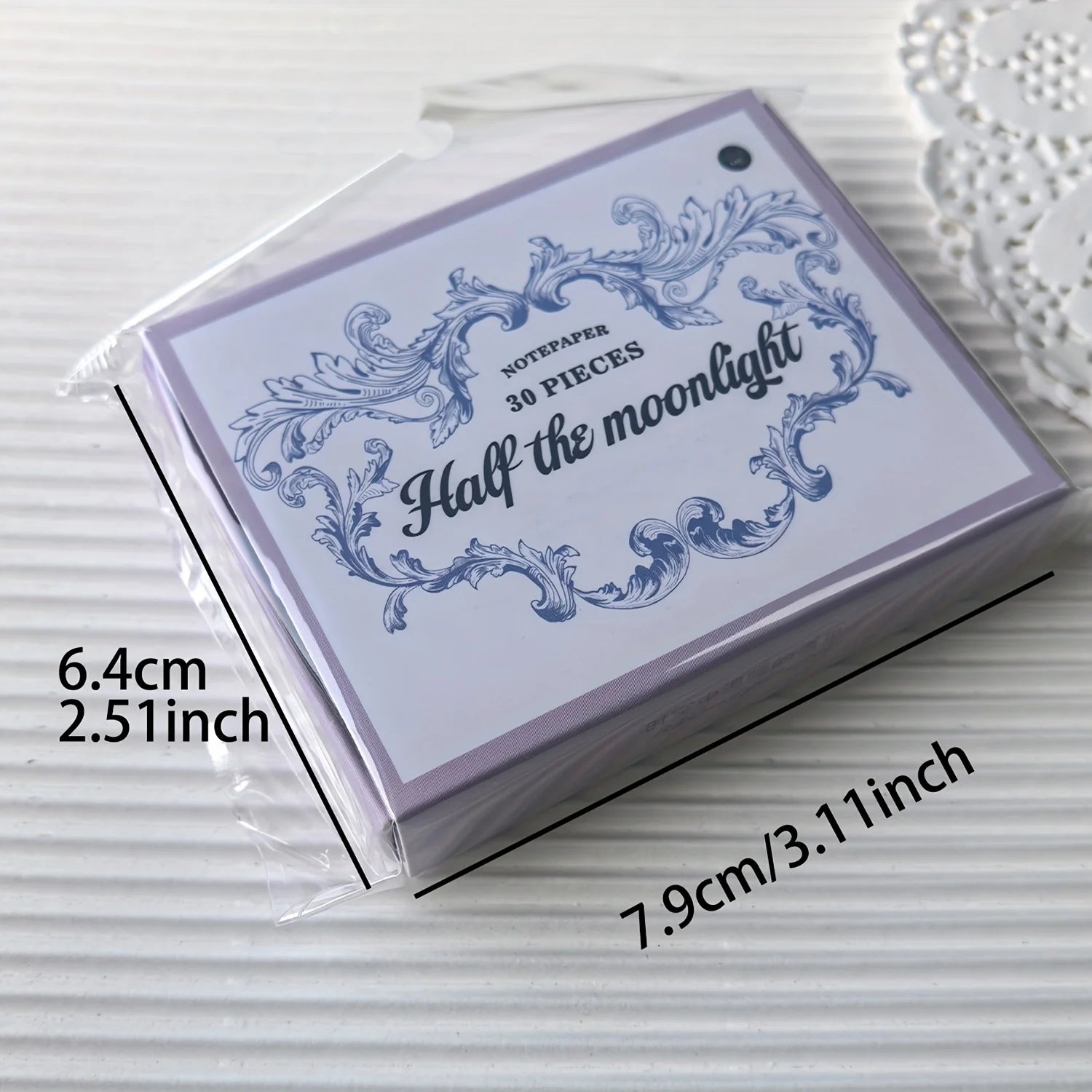 1 box of 30 sheets retro embossed floral border DIY writable decorative hard cardstock paper for scrapbooking Boxed sticky notes