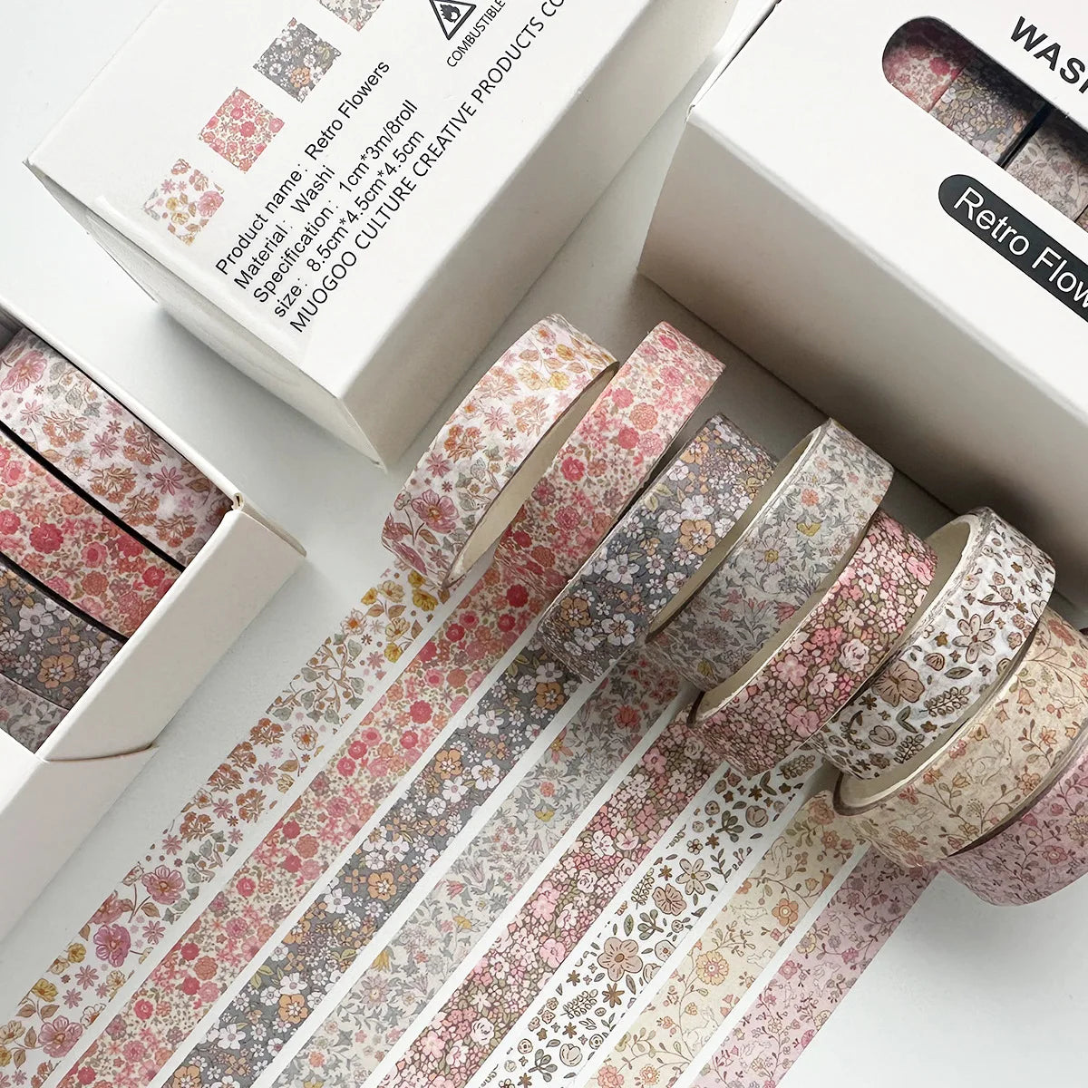 Retro Washi Tapes | Set of 8 Rolls