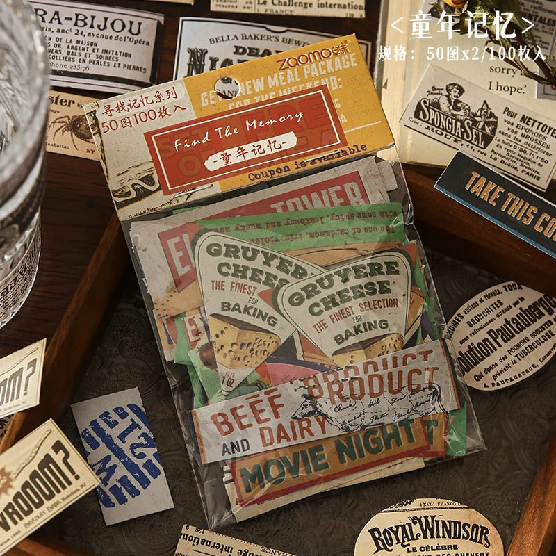 Vintage Decorative Stickers pack | 100 pcs