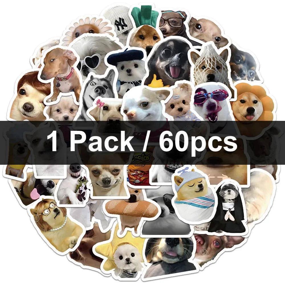 Funny Cartoon Dogs Stickers | 30/60/180pcs