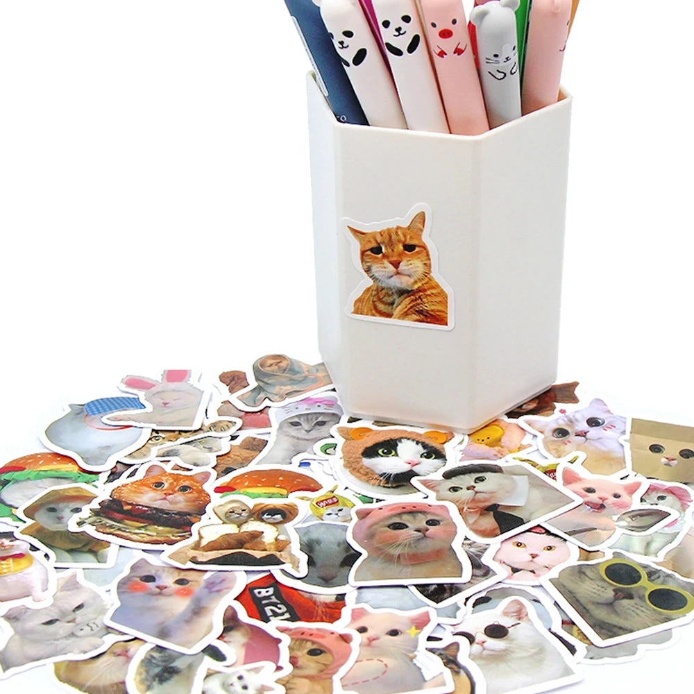 Funny Cat Stickers | 100/500/1000pcs