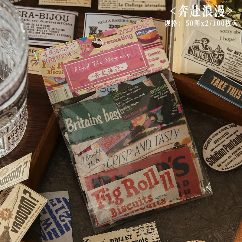 Vintage Decorative Stickers pack | 100 pcs