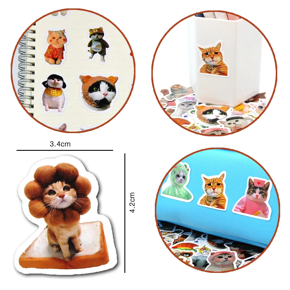 Funny Cat Stickers | 100/500/1000pcs