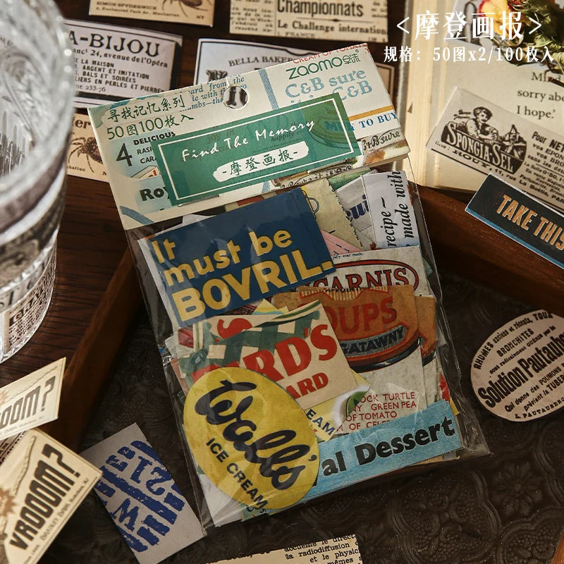 Vintage Decorative Stickers pack | 100 pcs