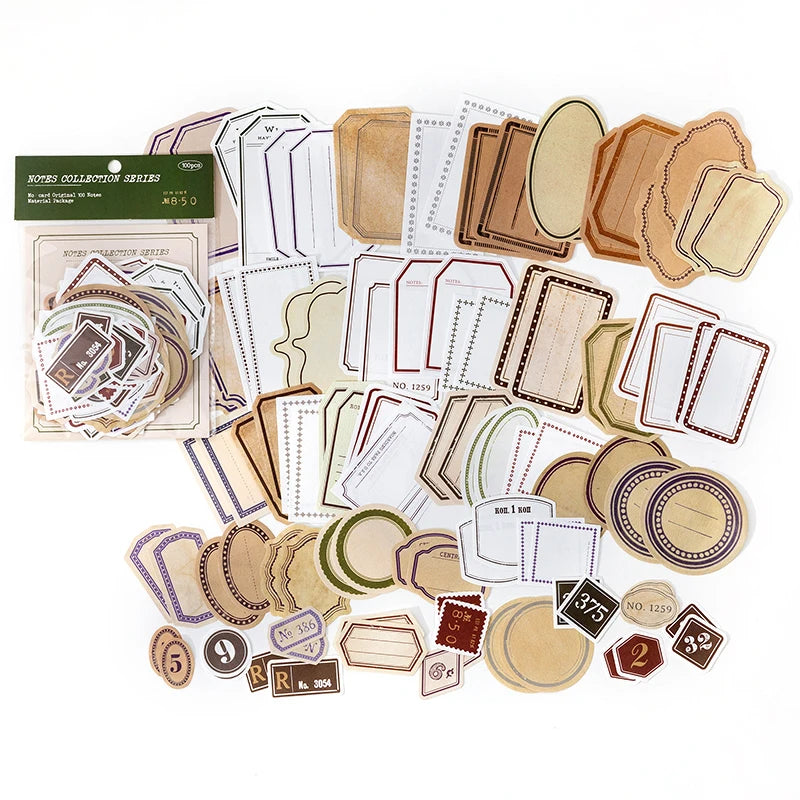 Vintage Memo Paper Set | 100pcs/pack