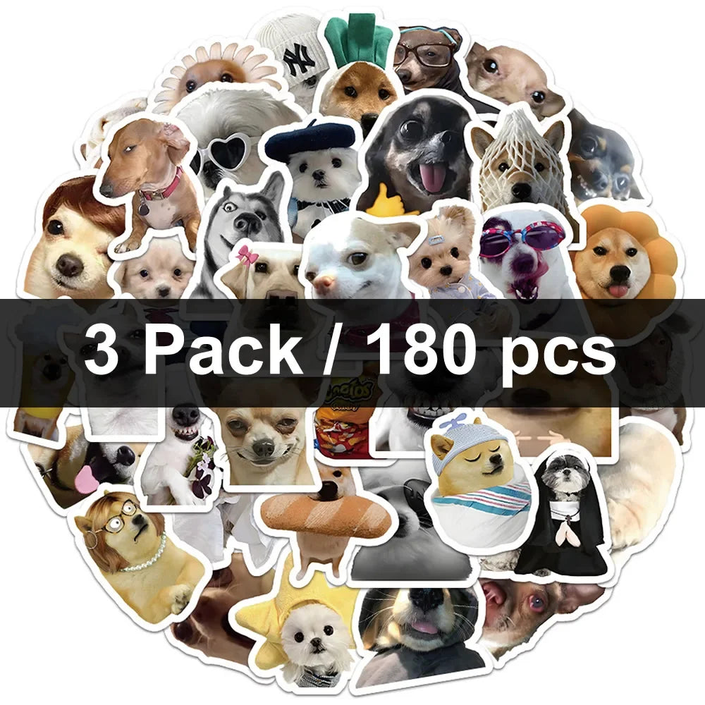 Funny Cartoon Dogs Stickers | 30/60/180pcs