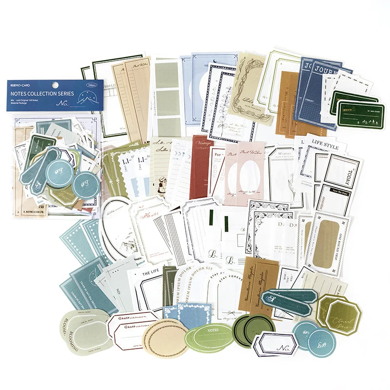 Vintage Memo Paper Set | 100pcs/pack