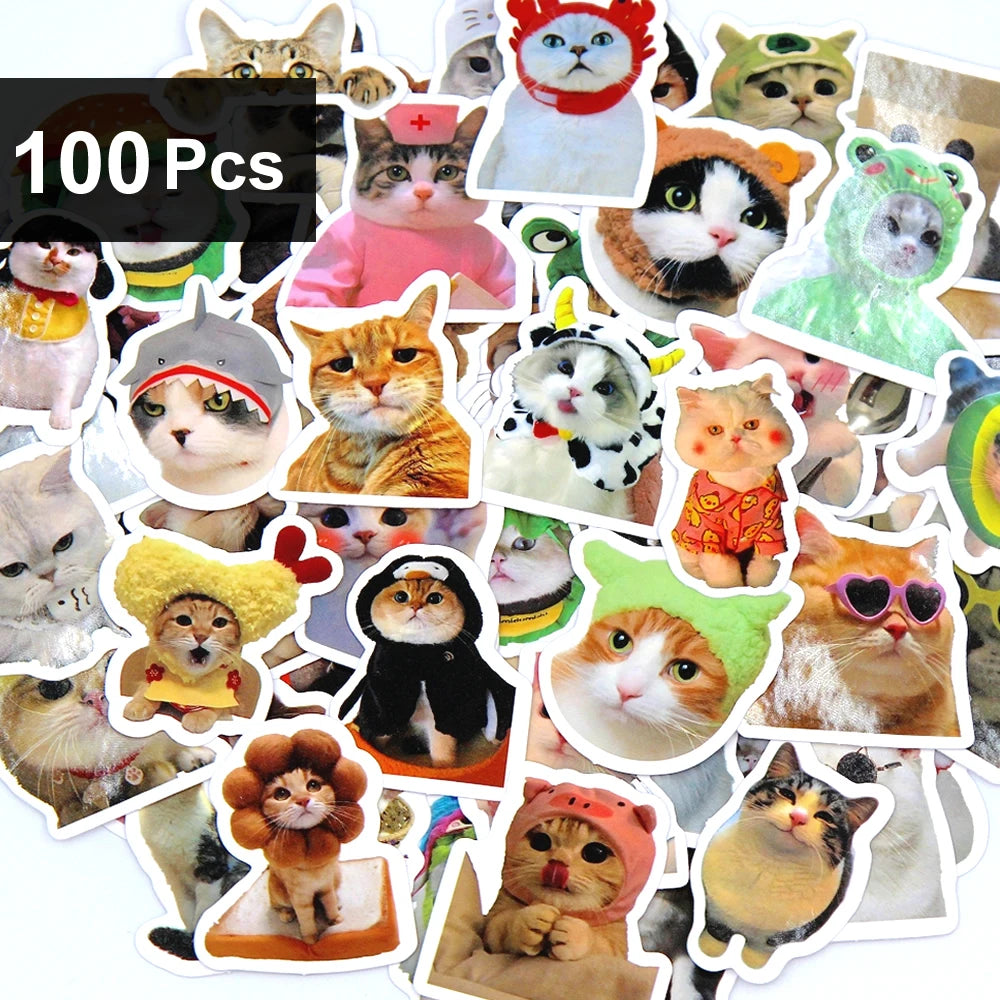 Funny Cat Stickers | 100/500/1000pcs