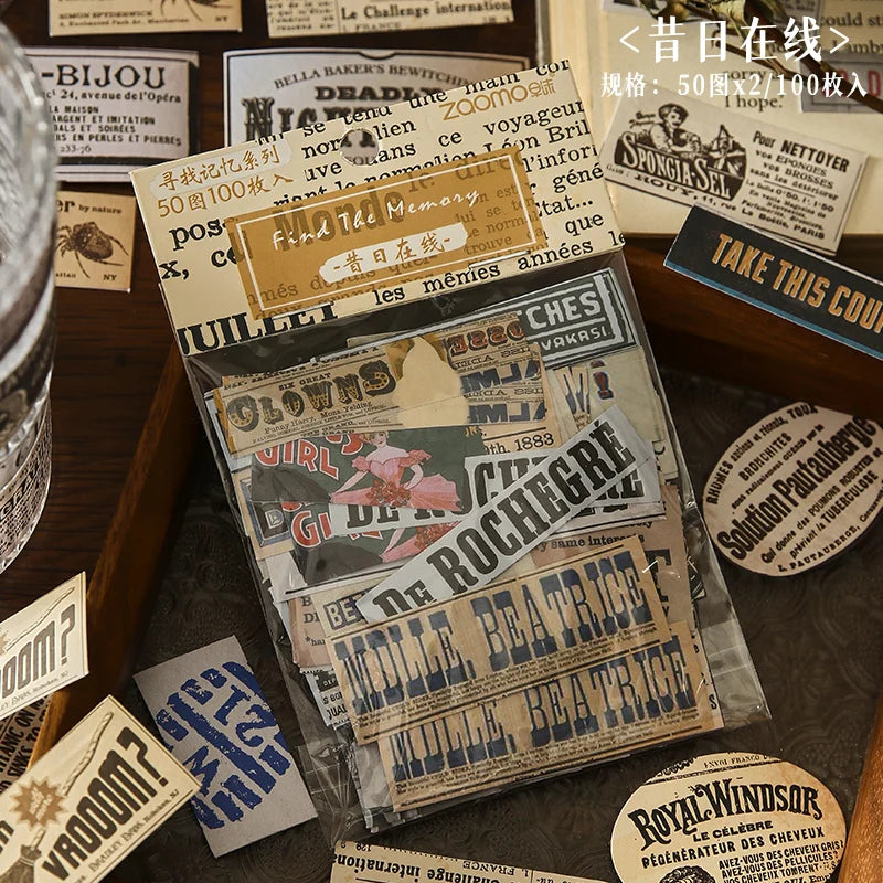 Vintage Decorative Stickers pack | 100 pcs