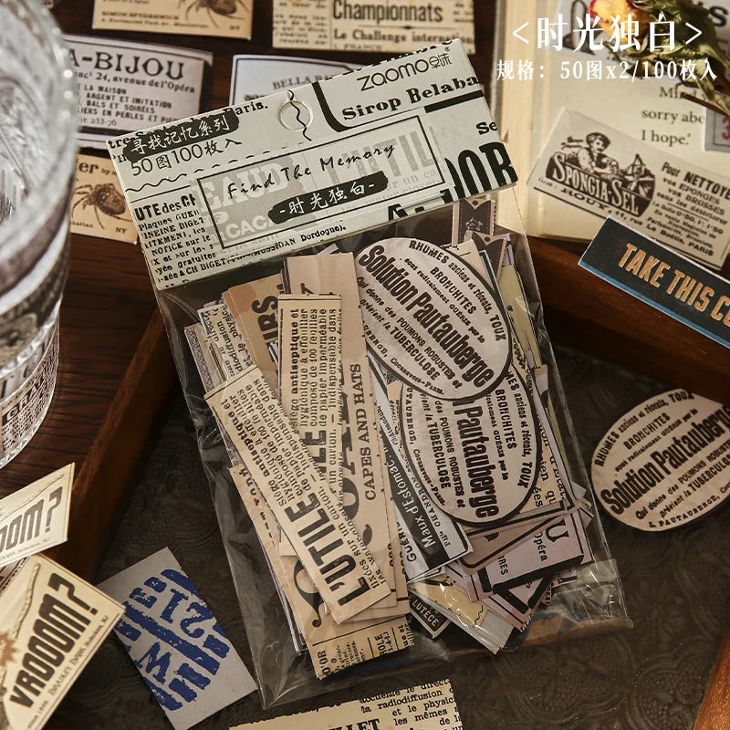 Vintage Decorative Stickers pack | 100 pcs