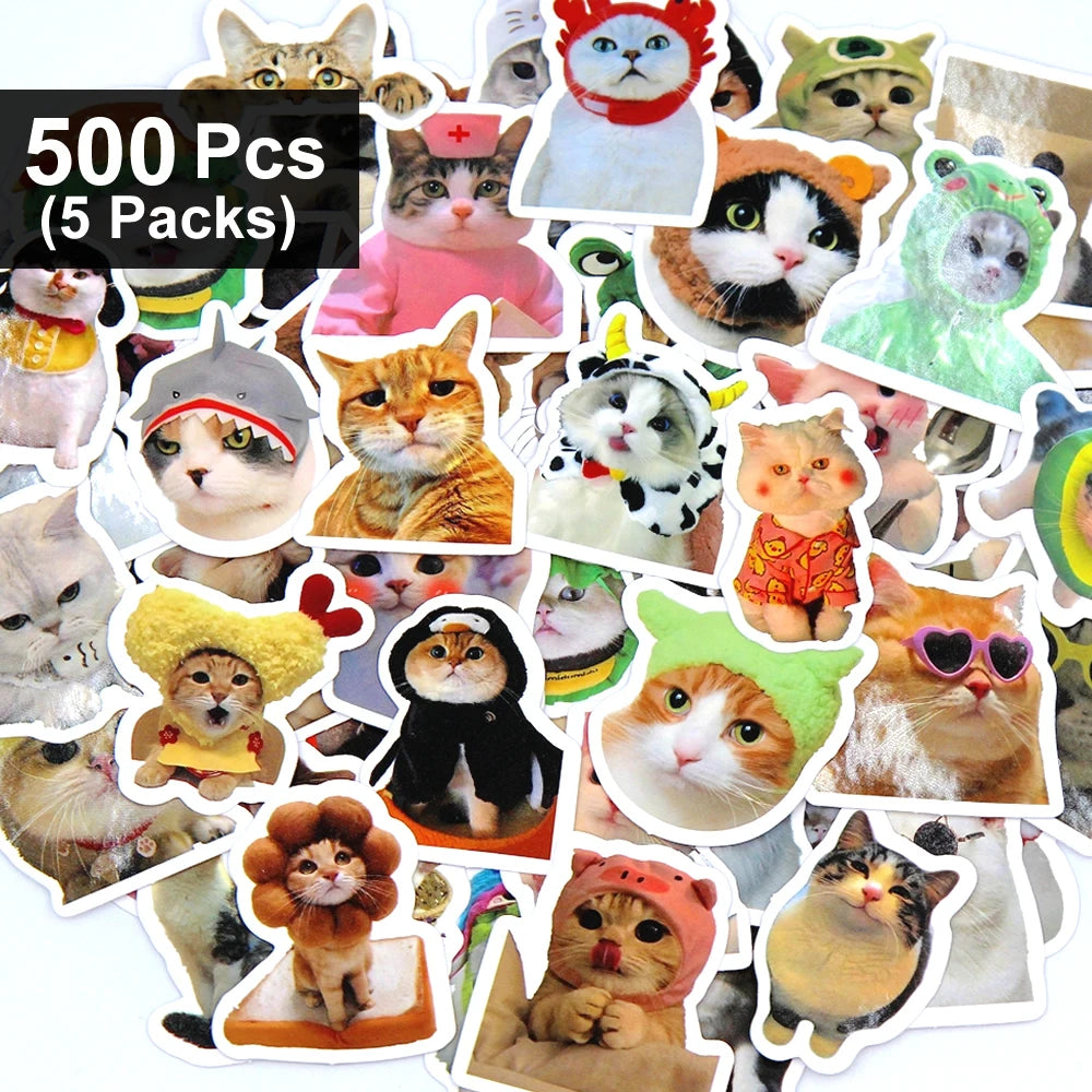 Funny Cat Stickers | 100/500/1000pcs